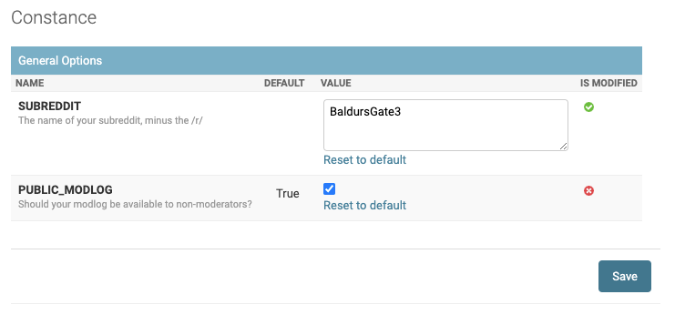 Site Configuration